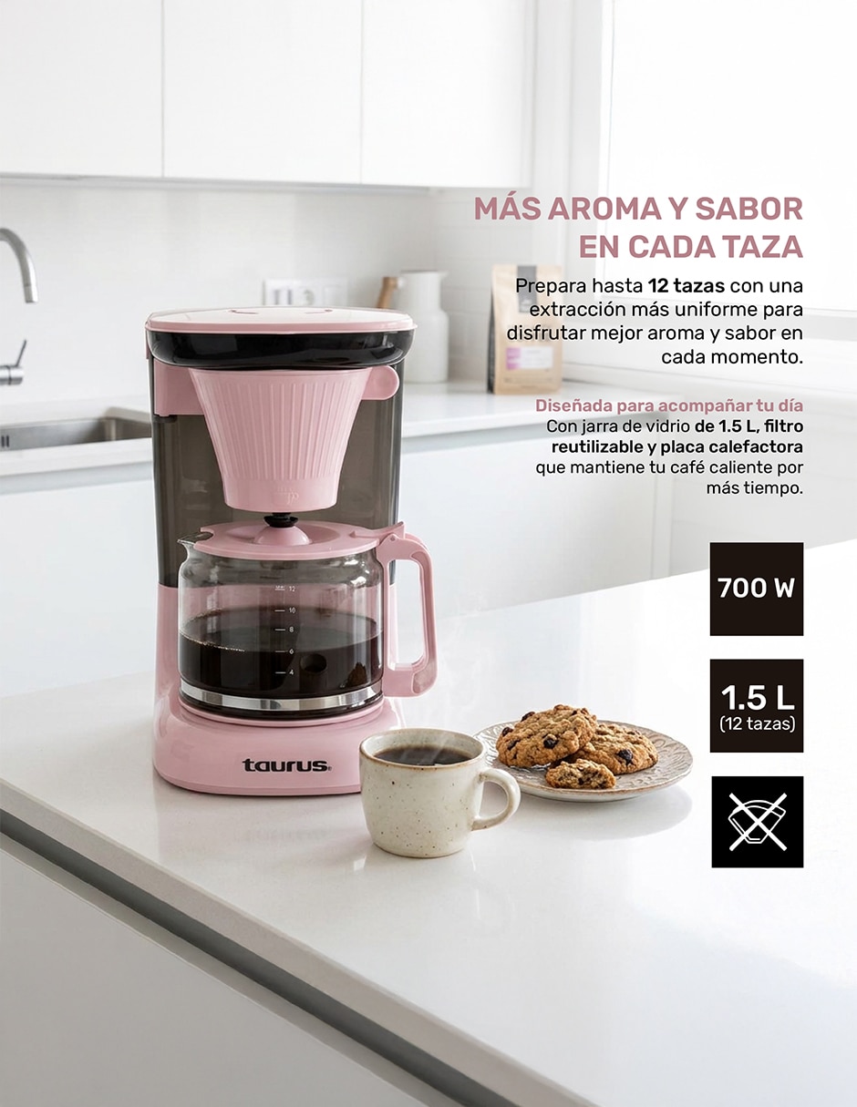 Cafetera de goteo Taurus velvet ribbon