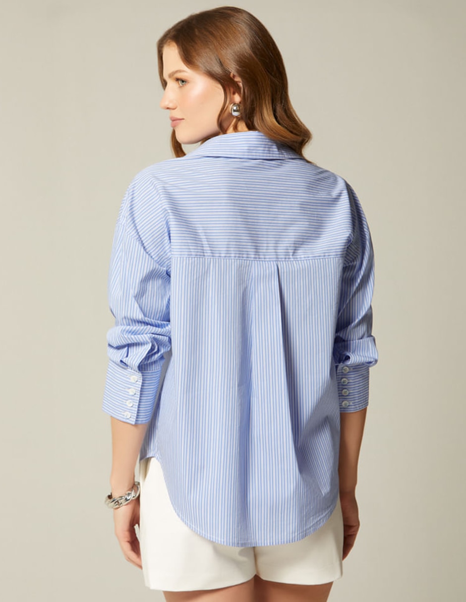 Blusa camisera studio f manga larga para mujer