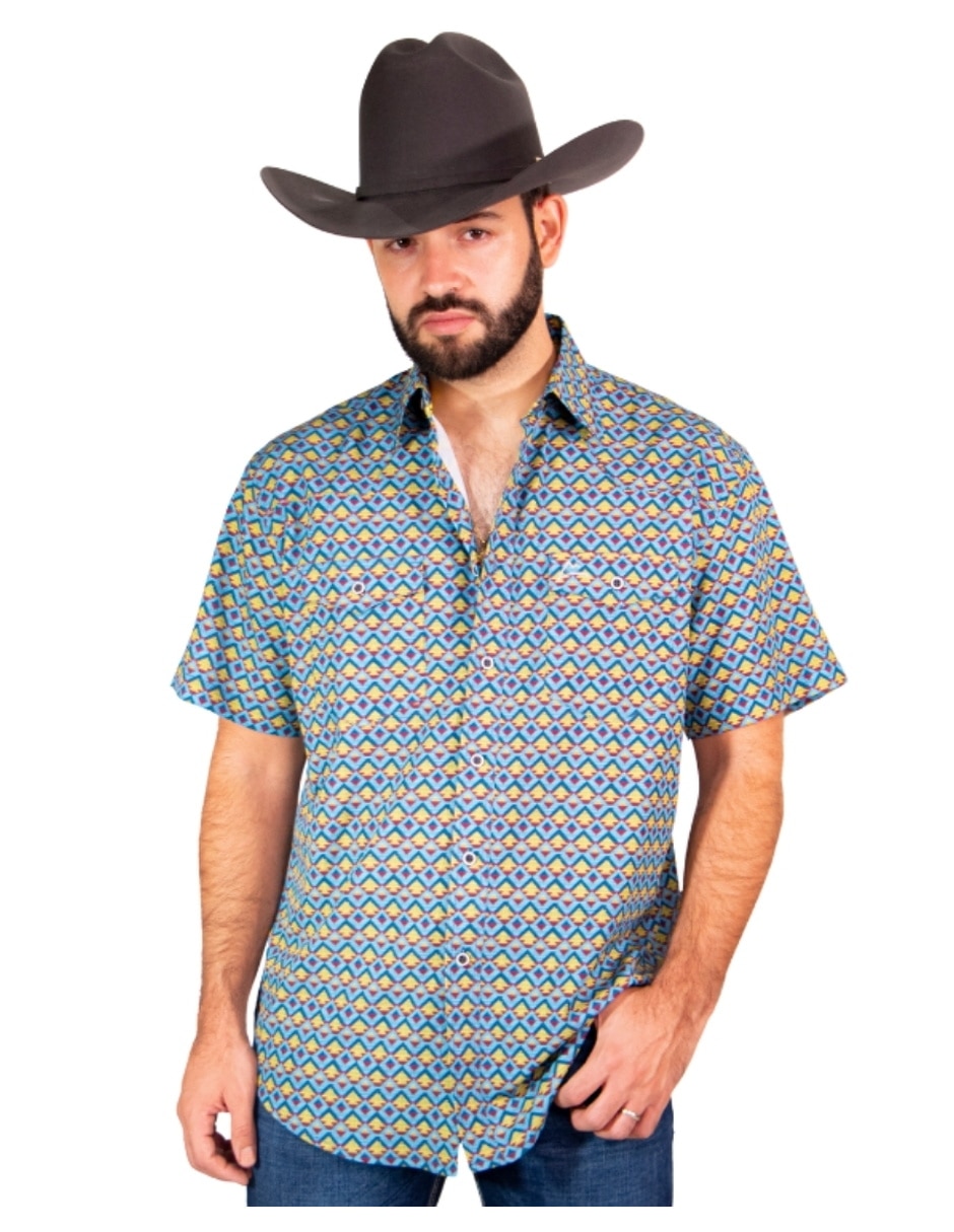 Camisa casual icy denver manga corta para hombre