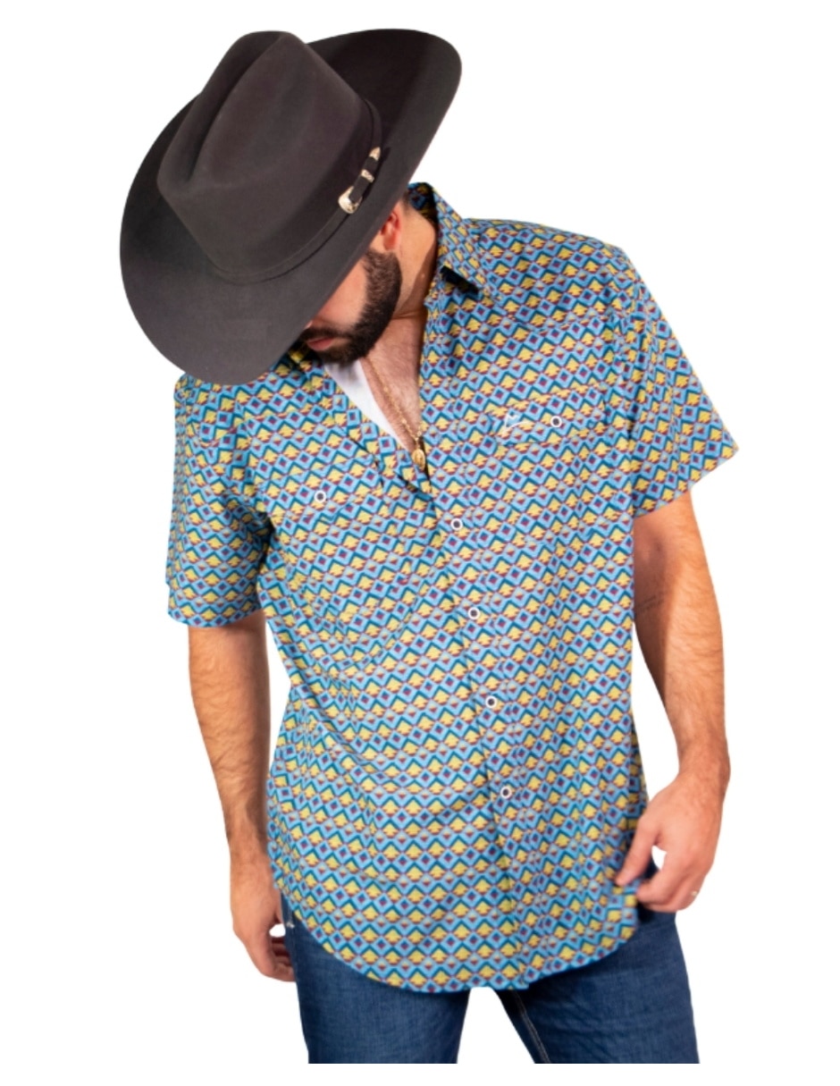 Camisa casual icy denver manga corta para hombre