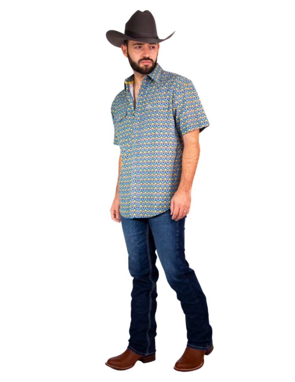 Camisa casual icy denver manga corta para hombre