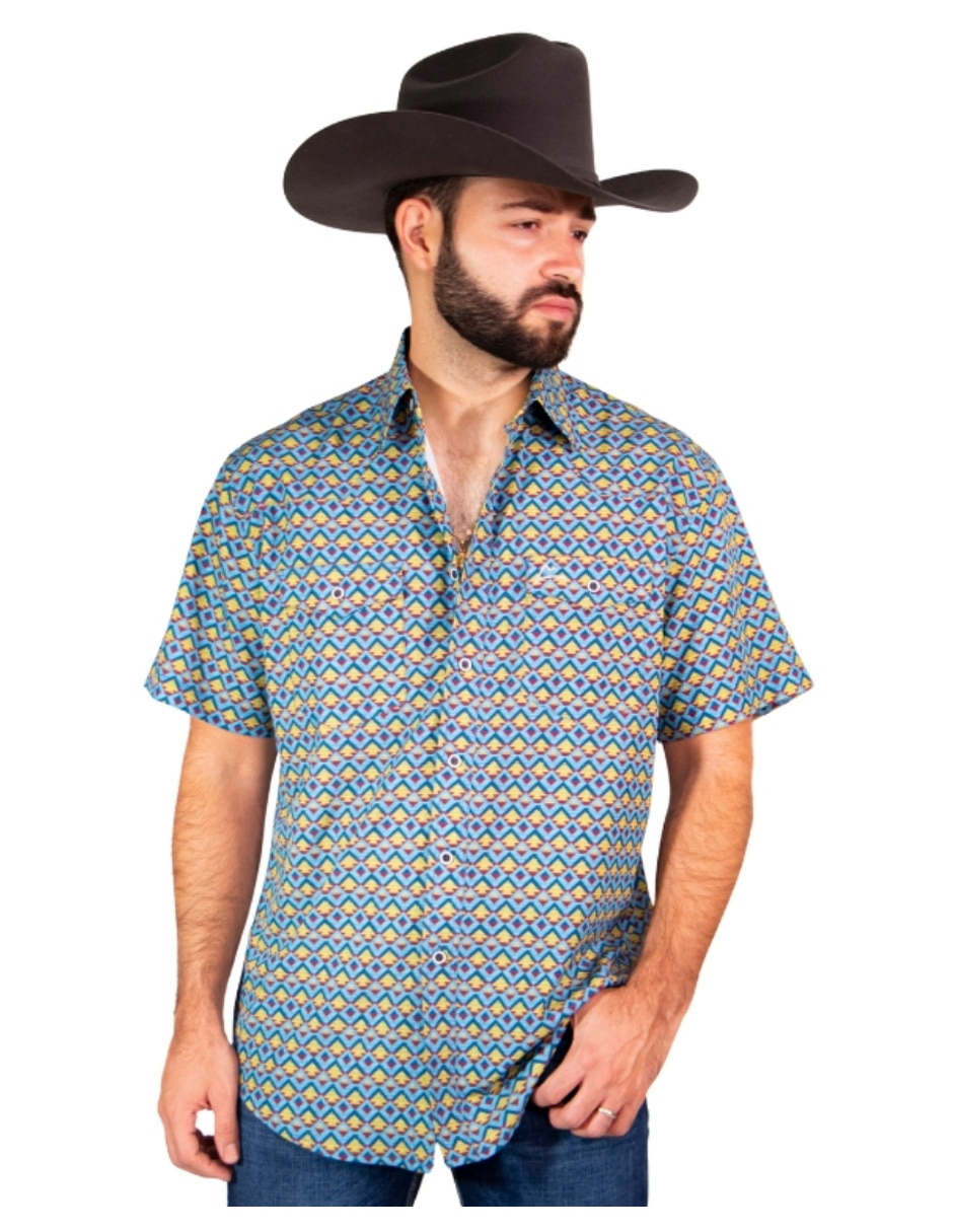 Camisa casual icy denver manga corta para hombre