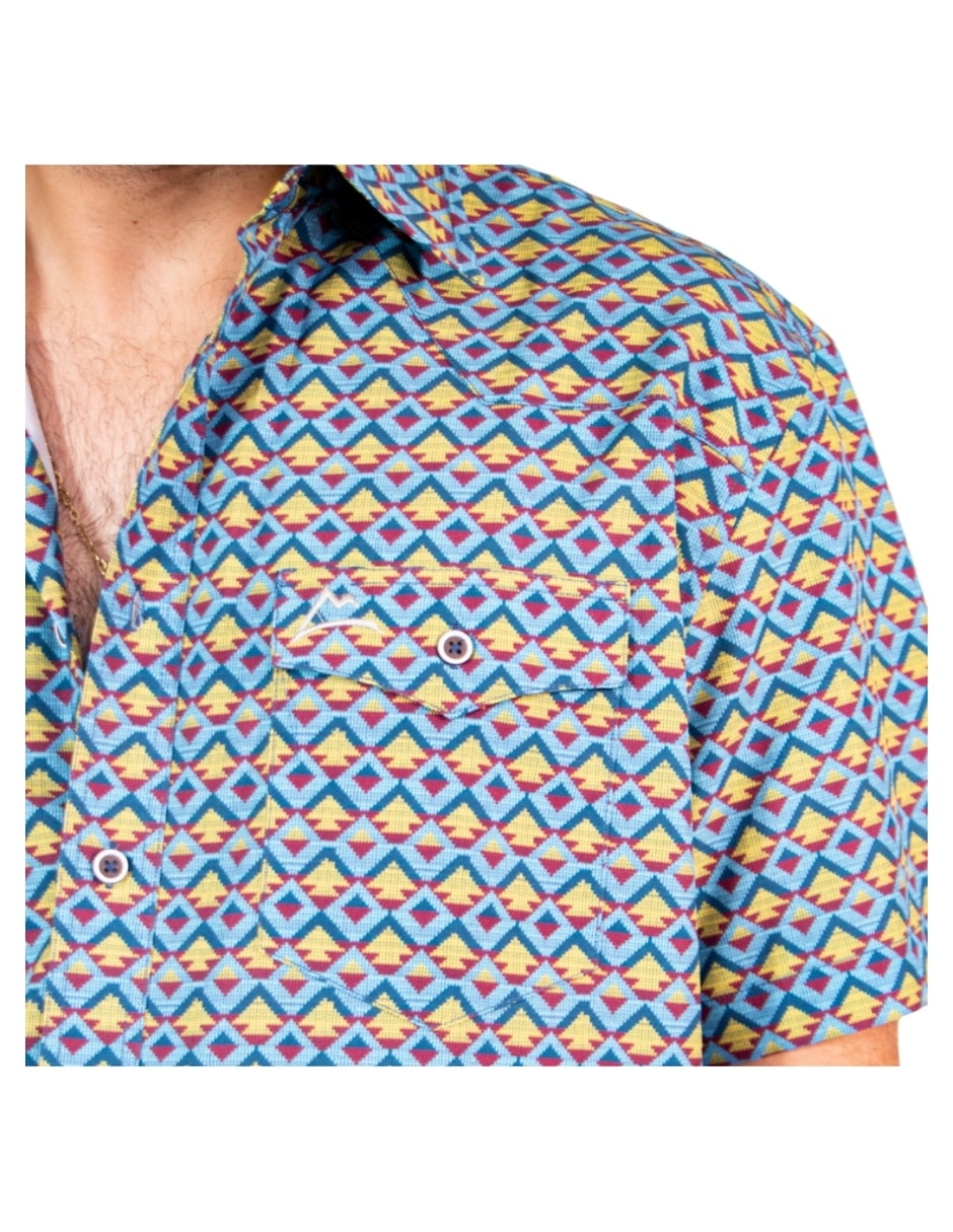 Camisa casual icy denver manga corta para hombre