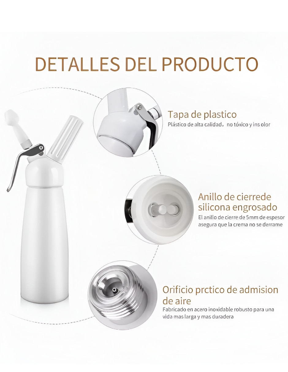 Sifón de cocina de aluminio con boquilla individual 3