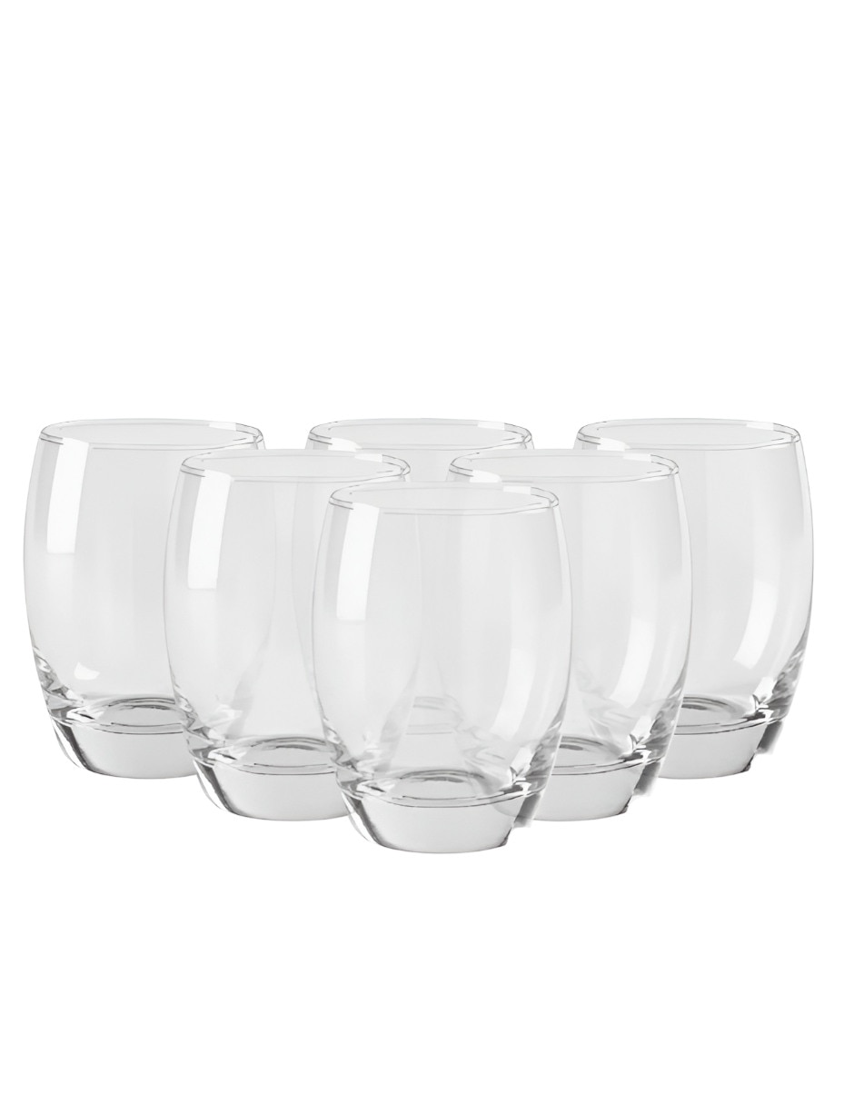 Vaso para agua de vidrio con 6 piezas