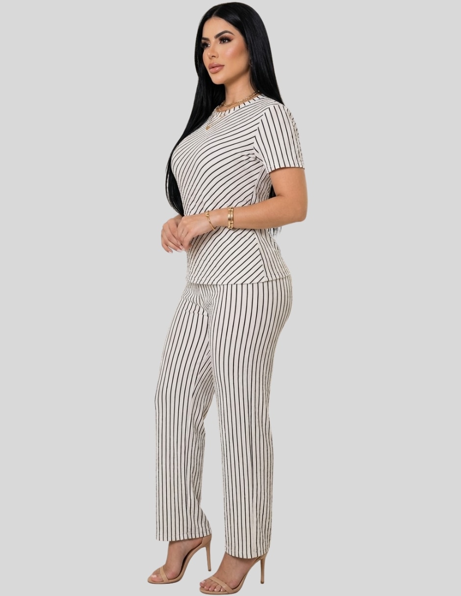 Conjunto casual conjuntos de 3 piezas de poliéster para mujer 4
