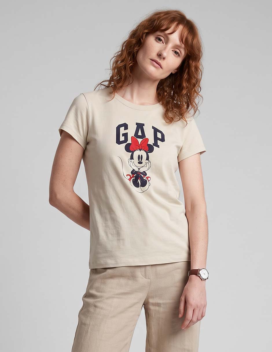 Playera manga corta Minnie Mouse cuello redondo para mujer 1