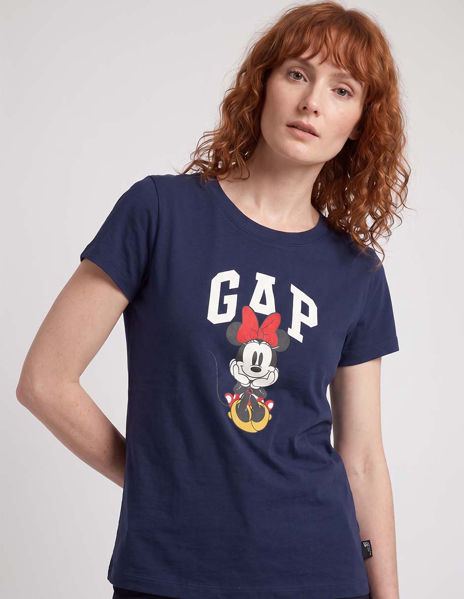 Playera manga corta Minnie Mouse cuello redondo para mujer Playera manga corta Minnie Mouse cuello redondo para mujer
