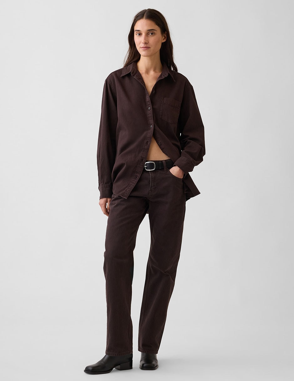 Jeans straight corte cadera para mujer 2
