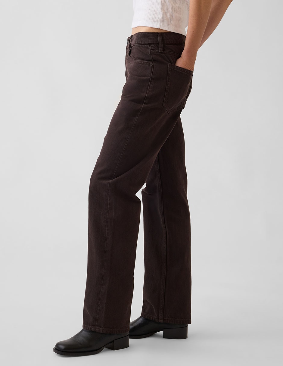 Jeans straight corte cadera para mujer 3