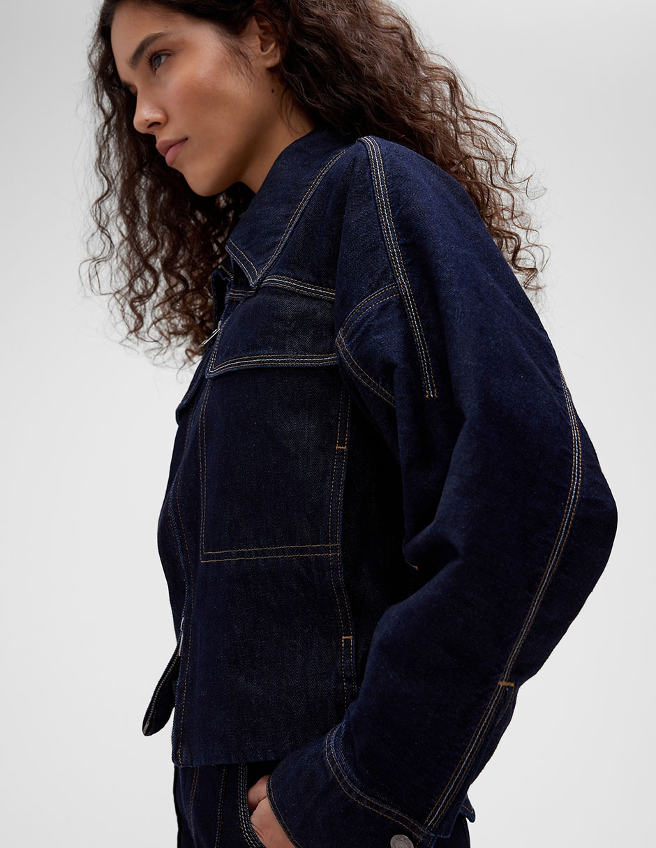Gap Studio Chamarra Crop con Bolsas