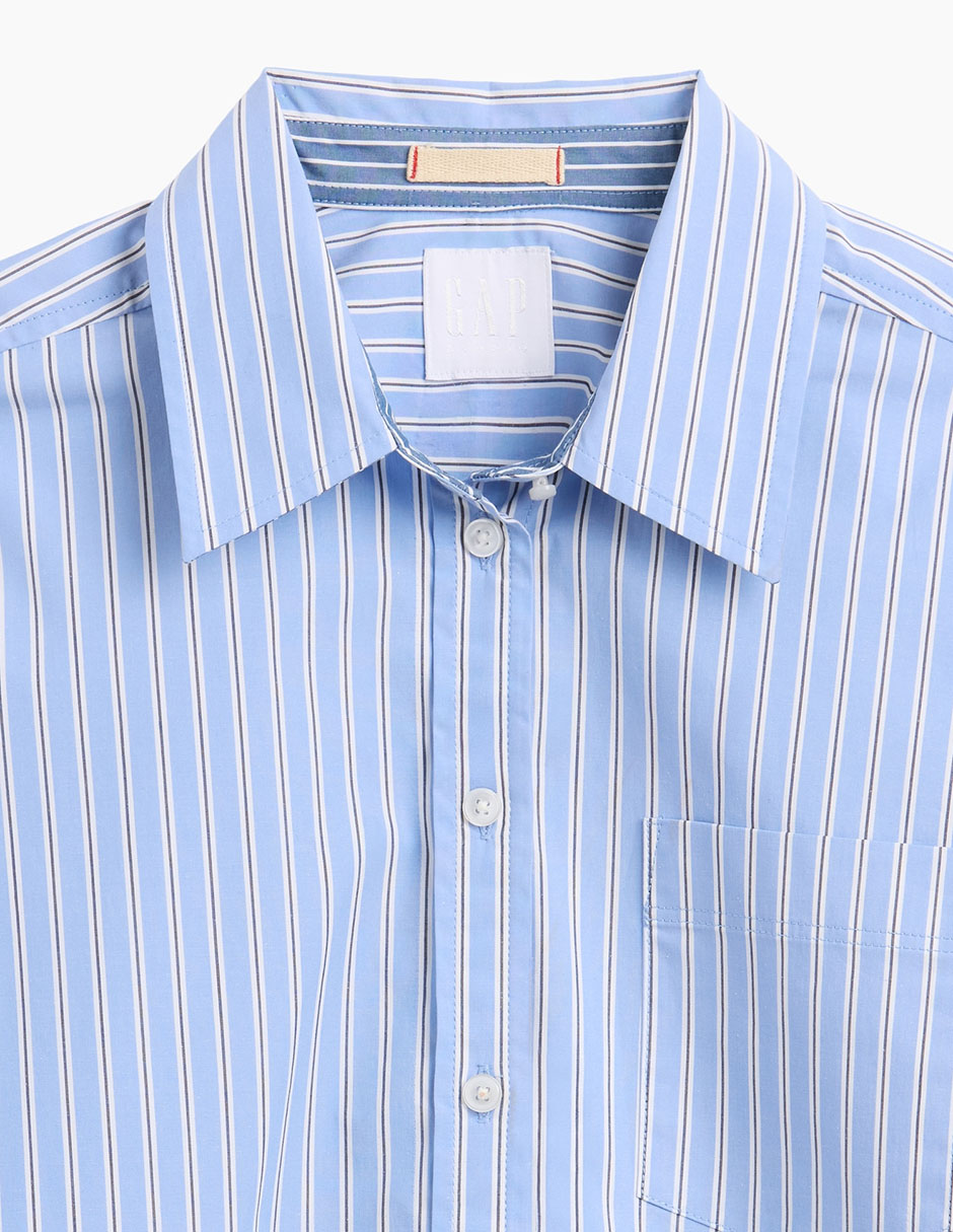 Gap Studio Camisa Crop de Popelina