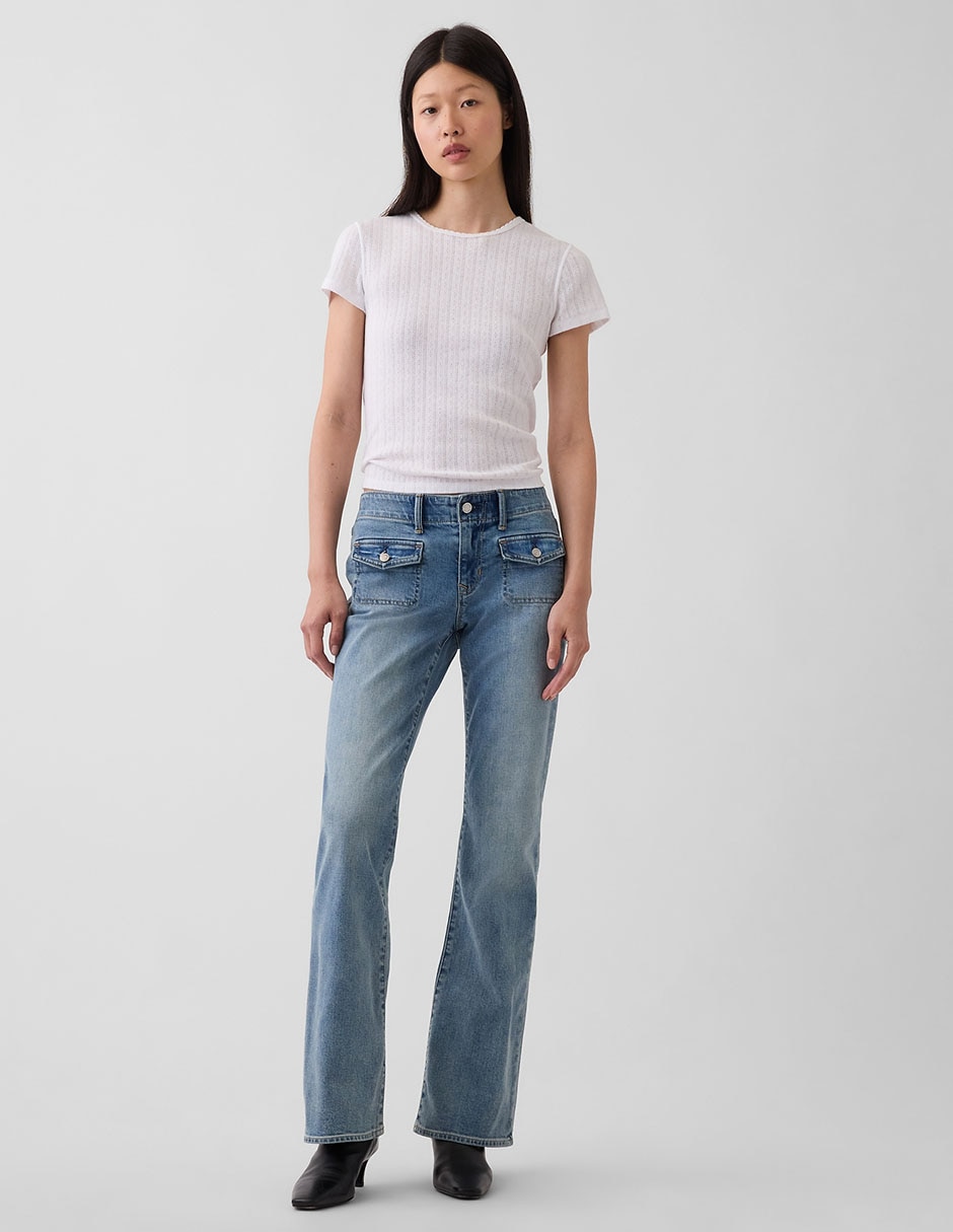 Jeans boot cintura baja para mujer 2