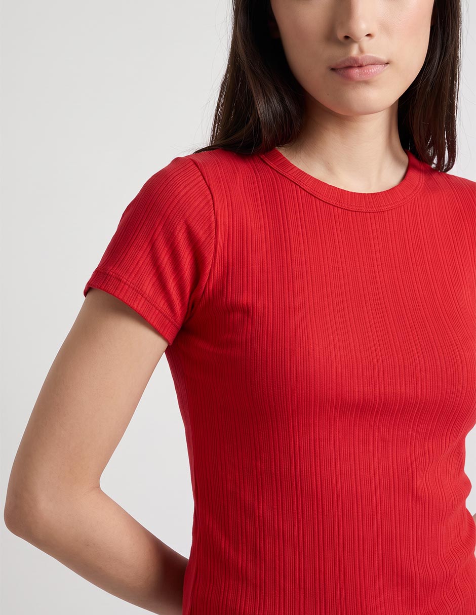 Playera manga corta cuello redondo para mujer 3