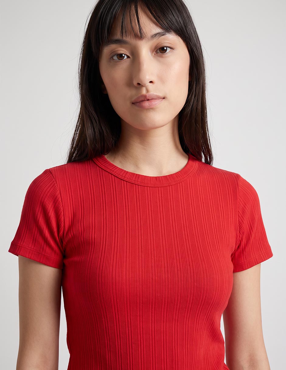 Playera manga corta cuello redondo para mujer 4