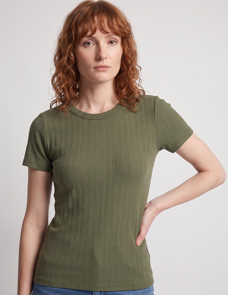Playera manga corta cuello redondo para mujer 3