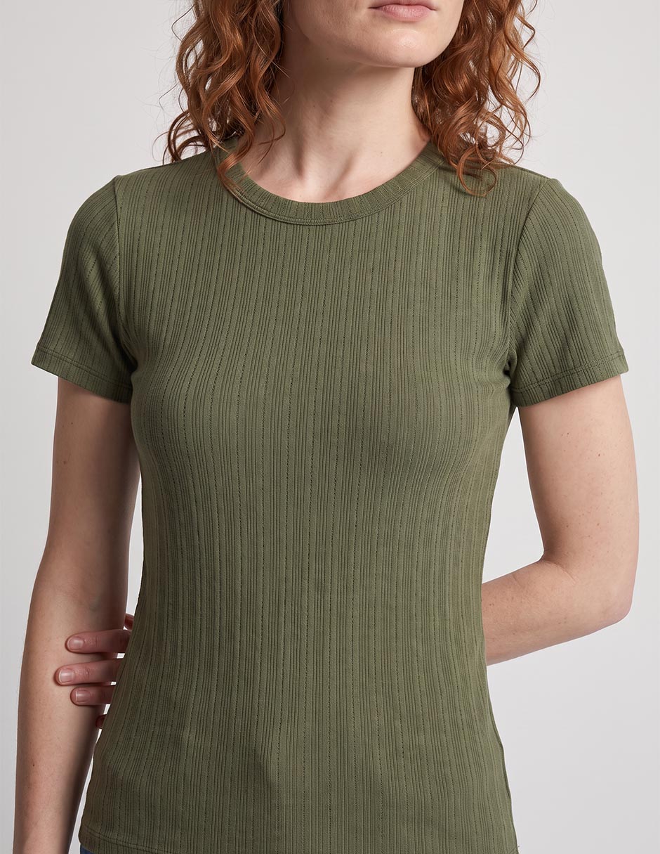 Playera manga corta cuello redondo para mujer 4