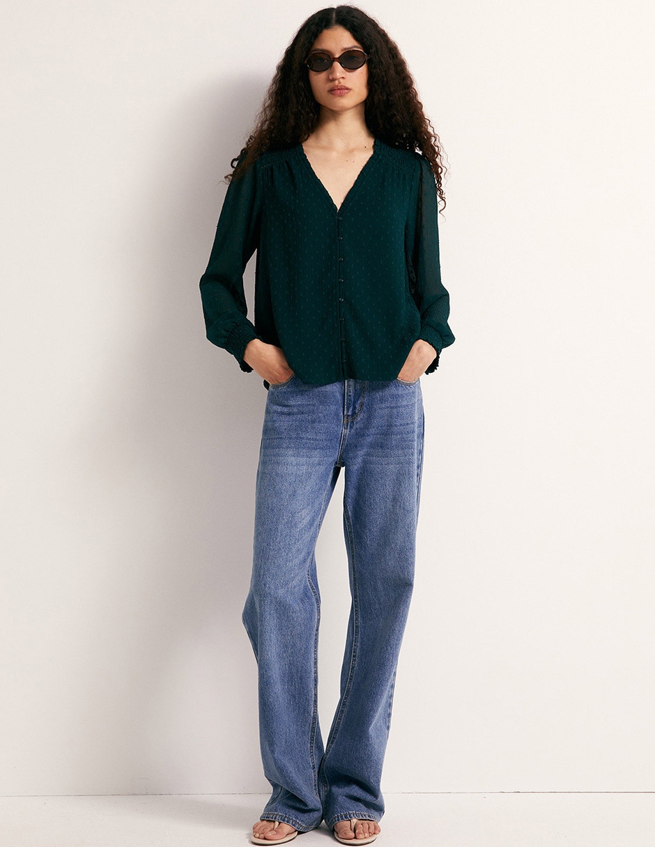 Blusa manga larga para mujer 5