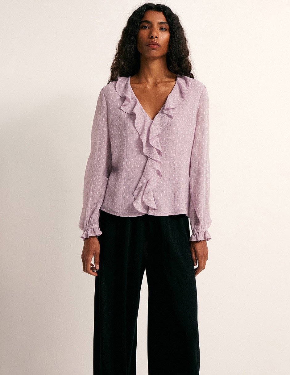 Blusa manga larga para mujer