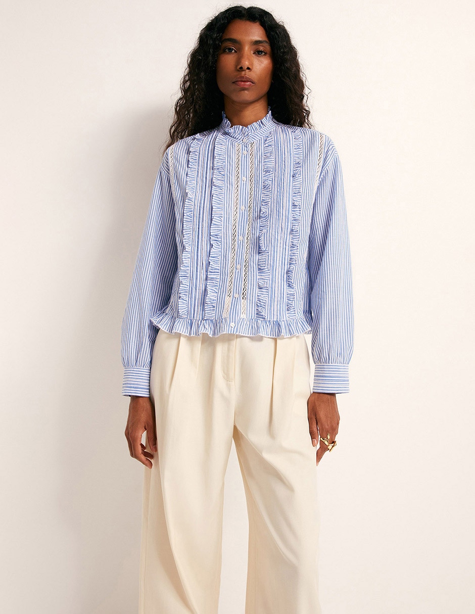 Blusa manga larga para mujer