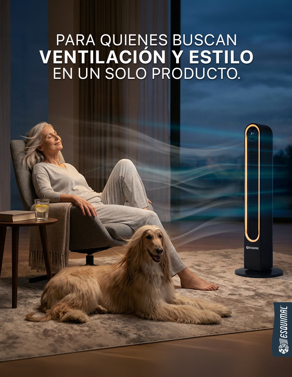 Ventilador de torre Esquimal con control remoto 4 velocidades