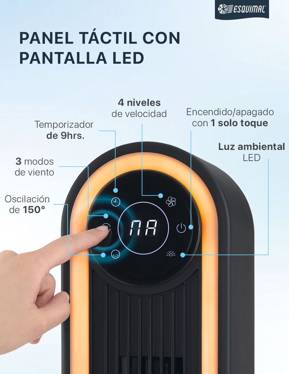 Ventilador de torre Esquimal con control remoto 4 velocidades