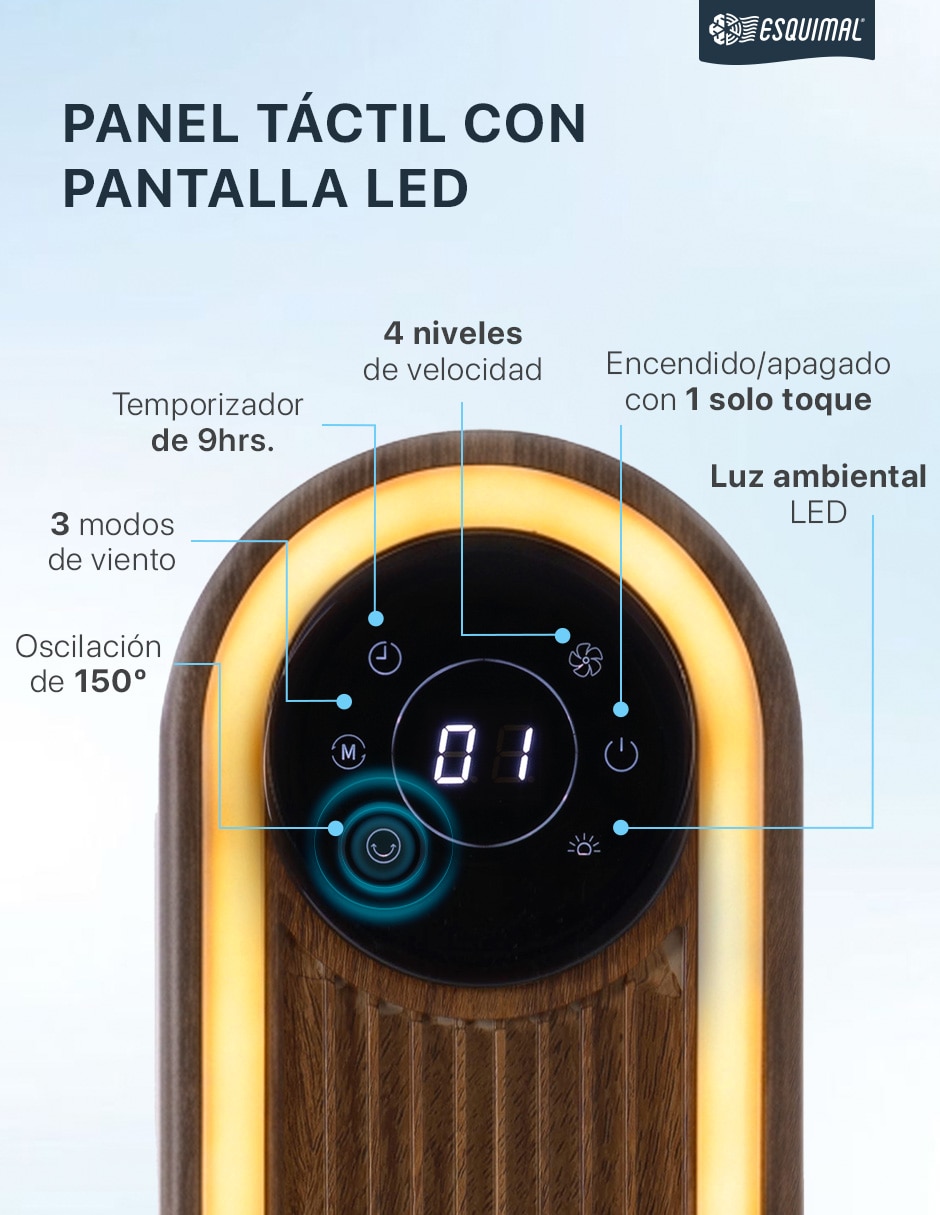 Ventilador de torre con control remoto 4 velocidades 2