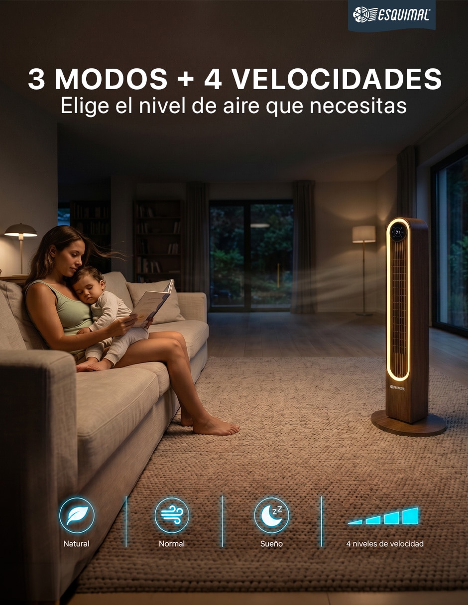 Ventilador de torre con control remoto 4 velocidades 3