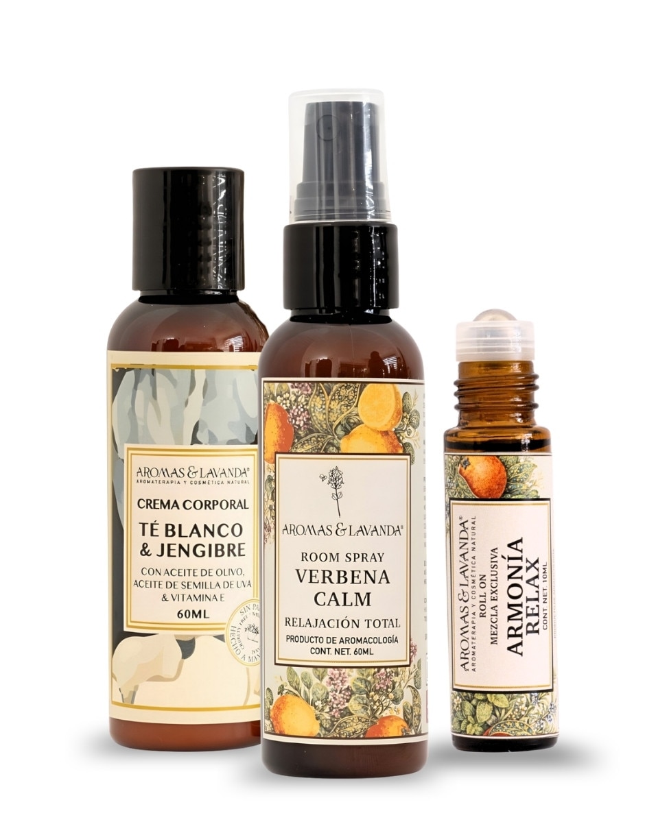 Set aromático Aromas Lavanda Calma y Relajacionen Trabajo de verbena