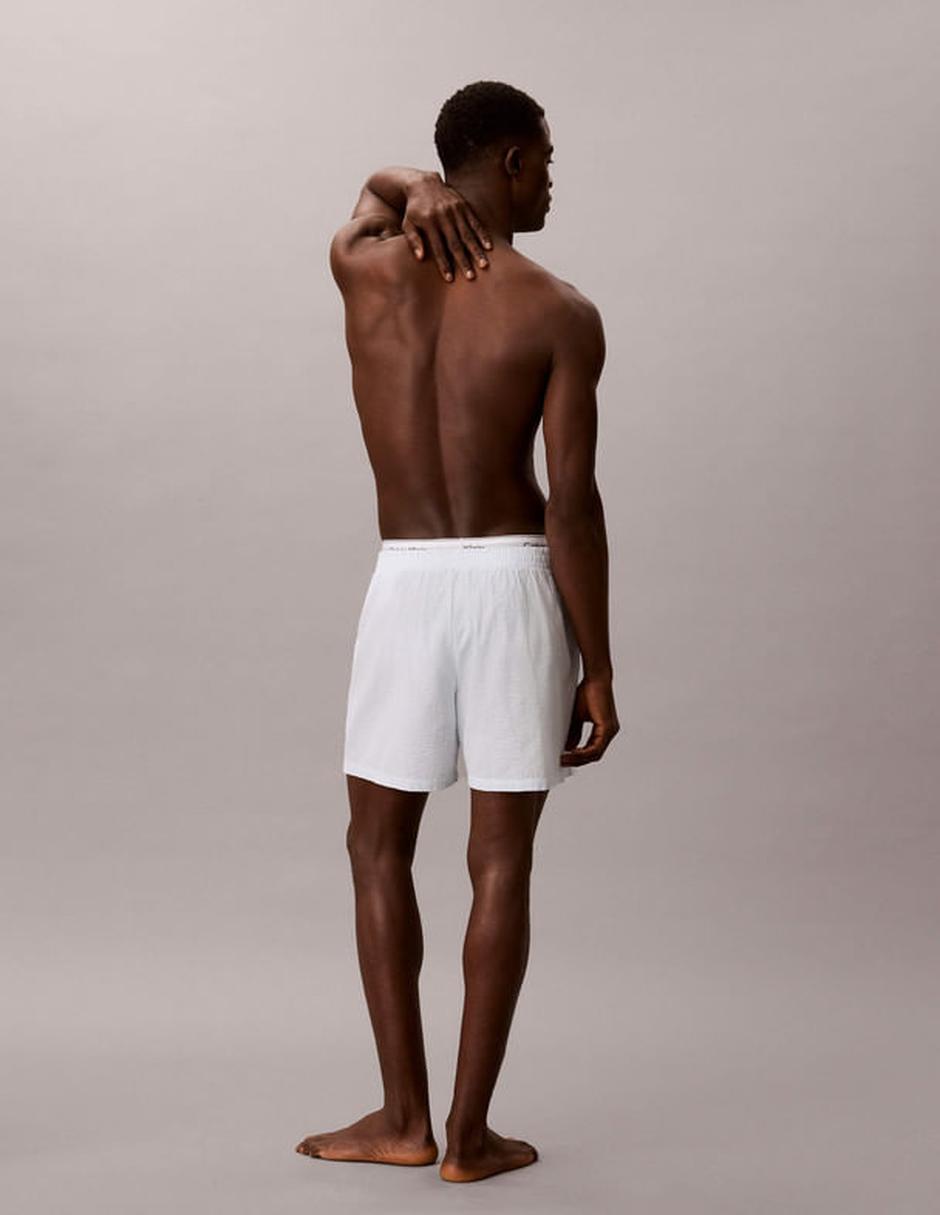 Short pijama estampado a rayas de algodón para hombre