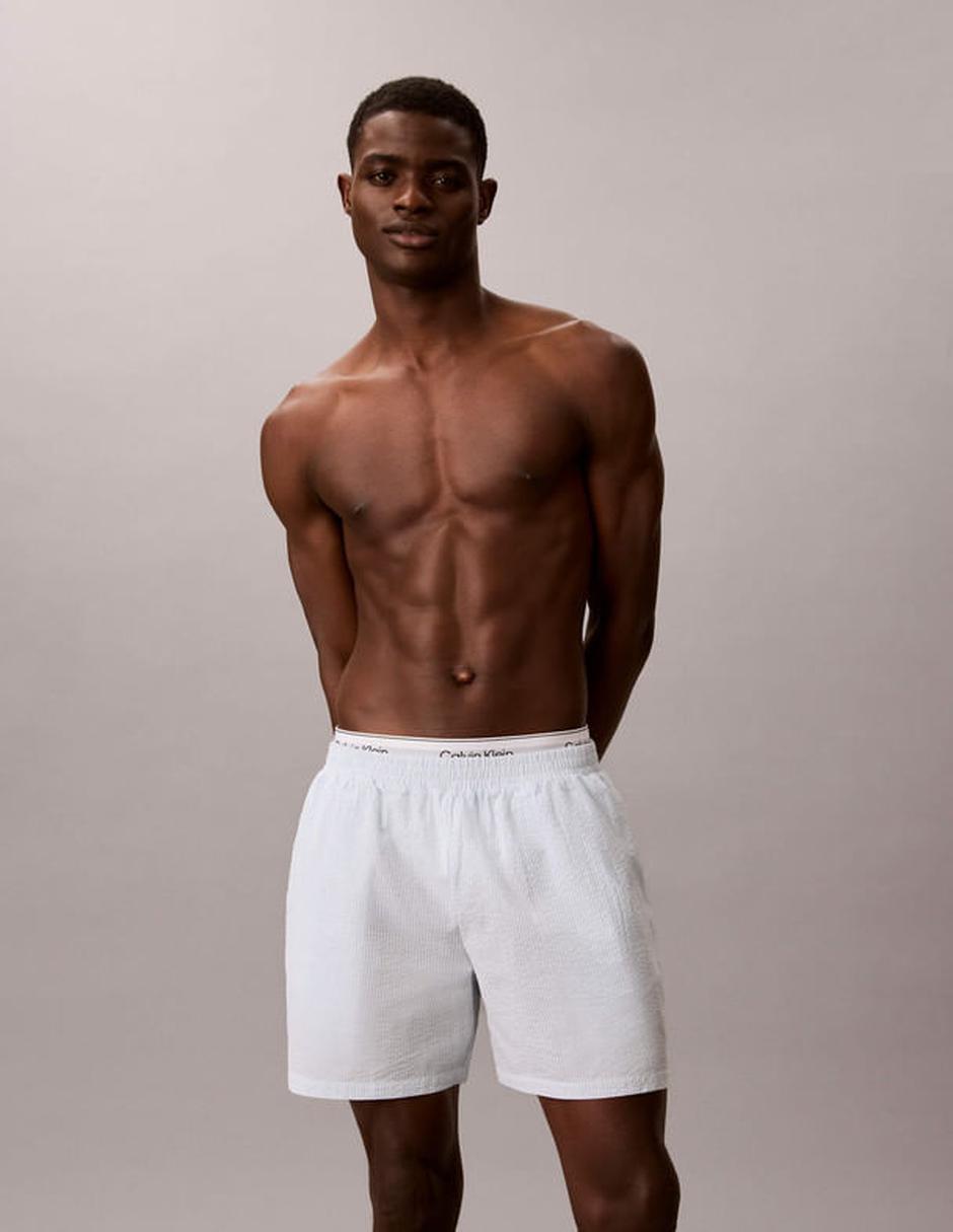 Short pijama estampado a rayas de algodón para hombre 6