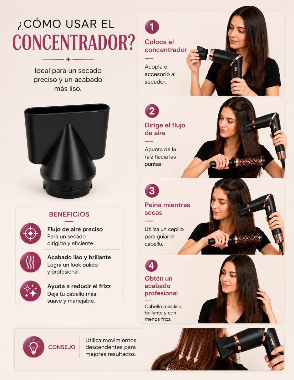 Secadora de cabello Rucci Multiglam Styler HD123