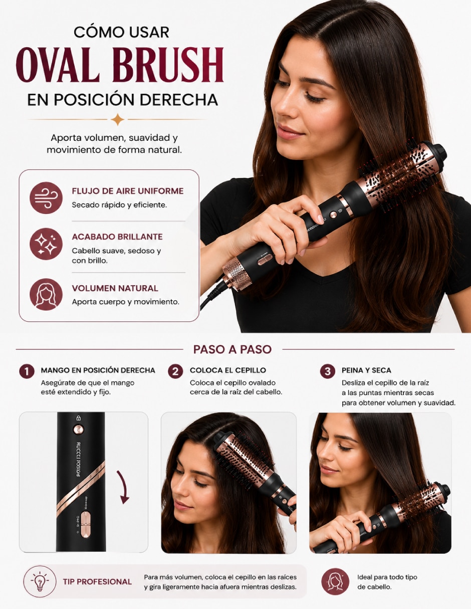 Secadora de cabello Rucci Multiglam Styler HD123
