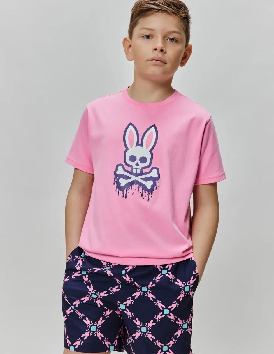 Playera psycho bunny manga corta para infantil niño