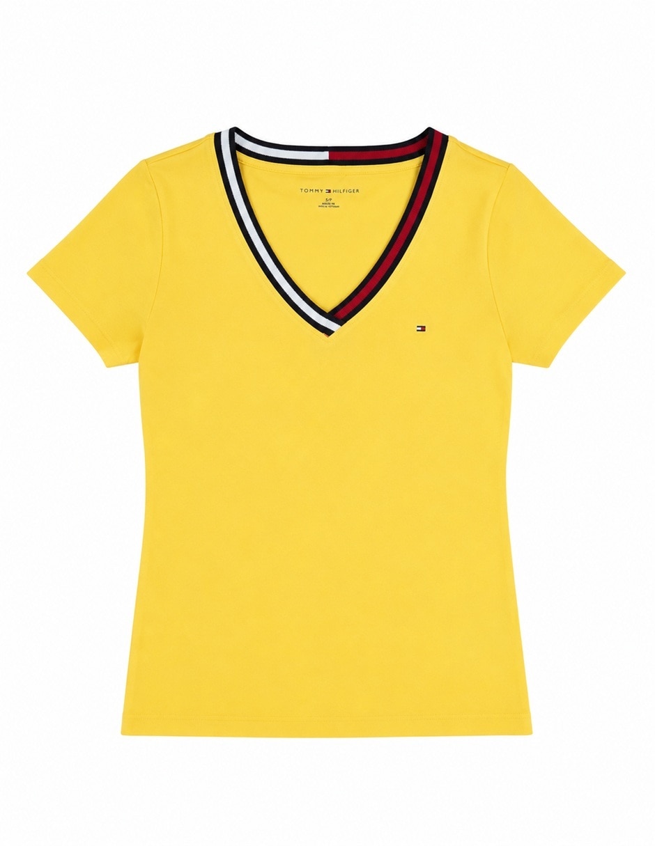Playera manga corta cuello v para mujer 6