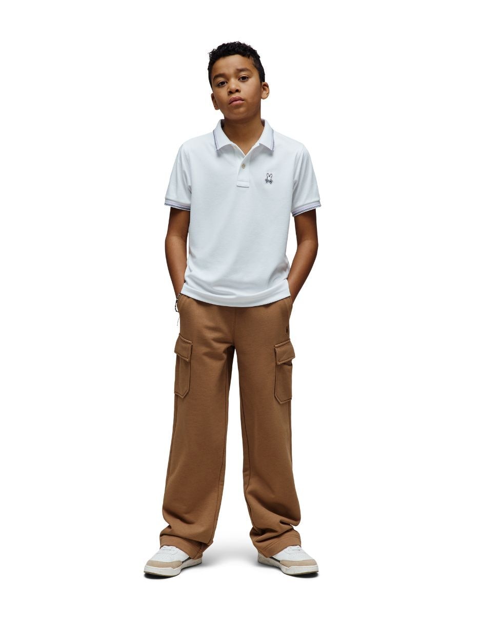 Playera tipo polo psycho bunny de algodón pima para infantil niño