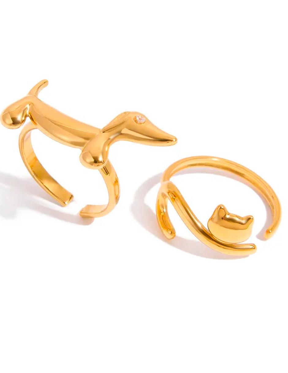 Set anillo 14 k de oro laminado zirconia cúbica brillante