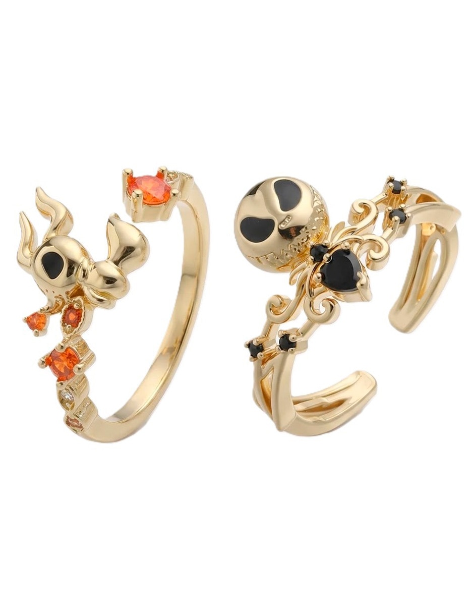 Set anillo 14 k de oro laminado zirconia cúbica brillante
