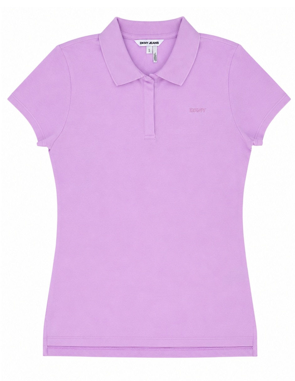 Playera manga corta dkny cuello polo para mujer