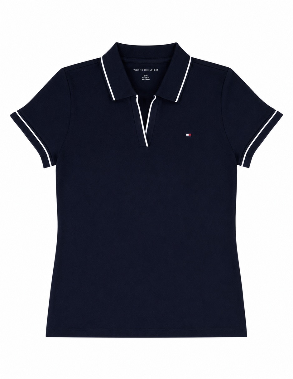 Playera manga corta tommy hilfiger cuello v para mujer