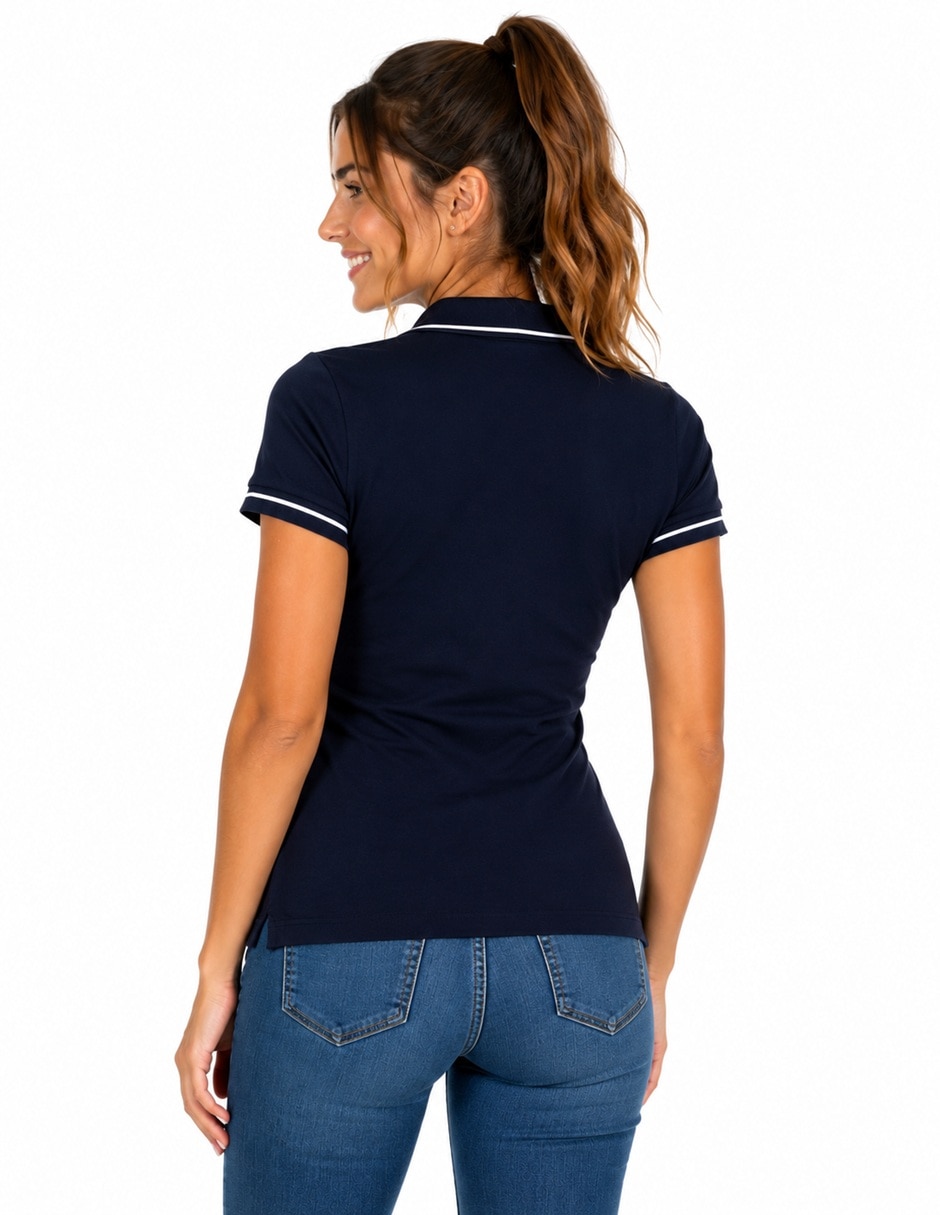 Playera manga corta tommy hilfiger cuello v para mujer