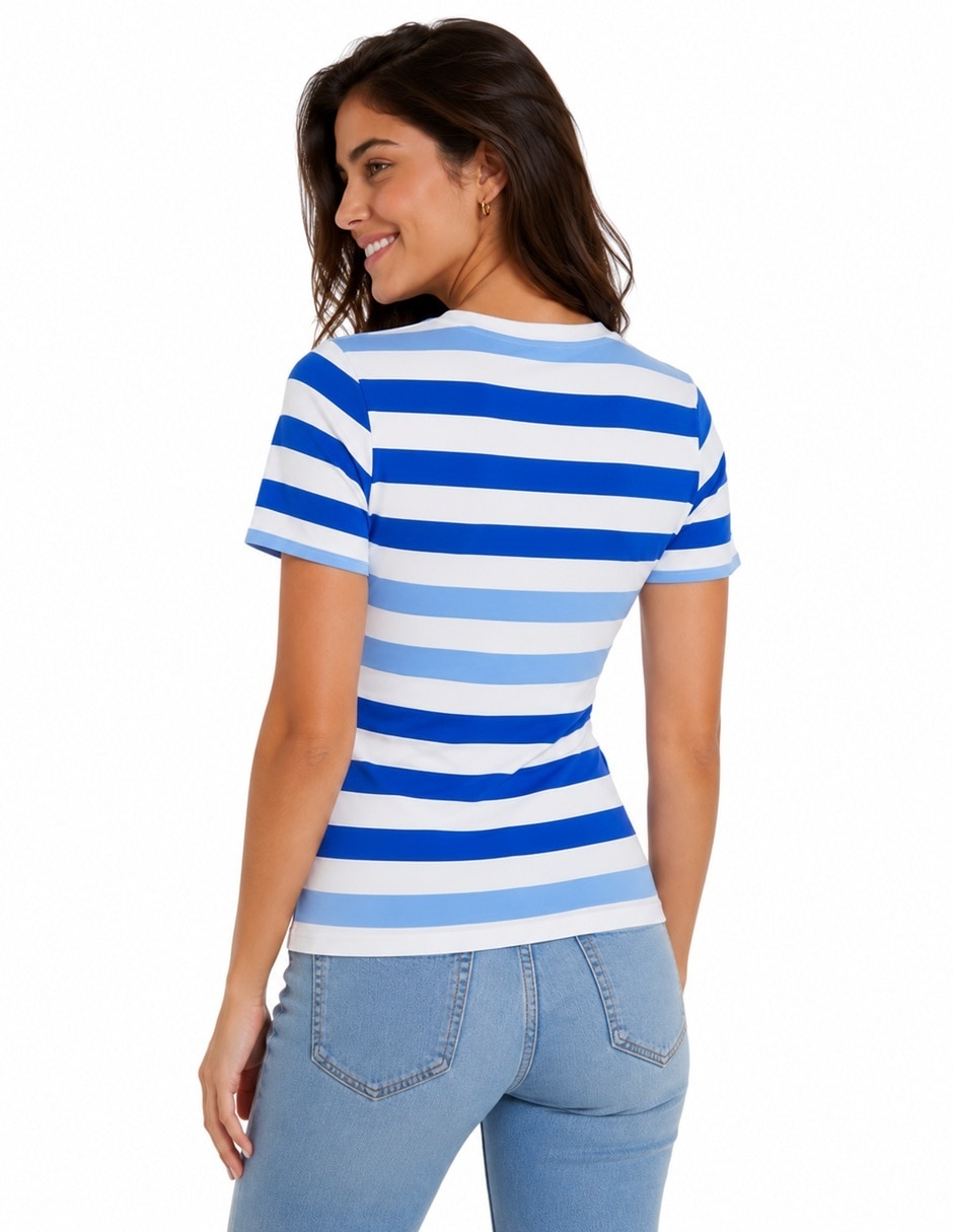 Playera manga corta tommy hilfiger cuello v para mujer