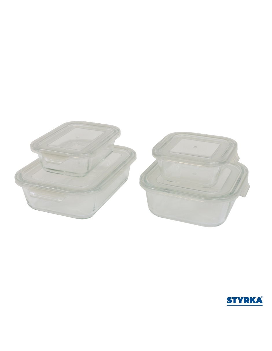 Kit de contenedores styrka home basic de vidrio y plástico 4 piezas piezas
