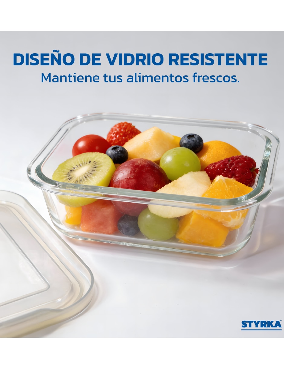 Kit de contenedores styrka home basic de vidrio y plástico 4 piezas piezas