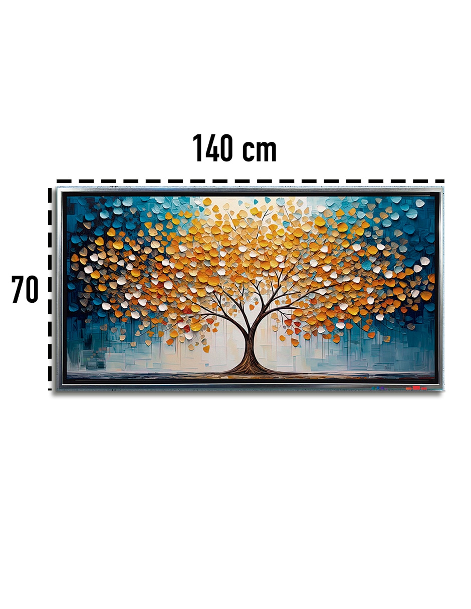 Cuadro Árbol Real Colores técnica Impresión con óleo Canvas Premium 8