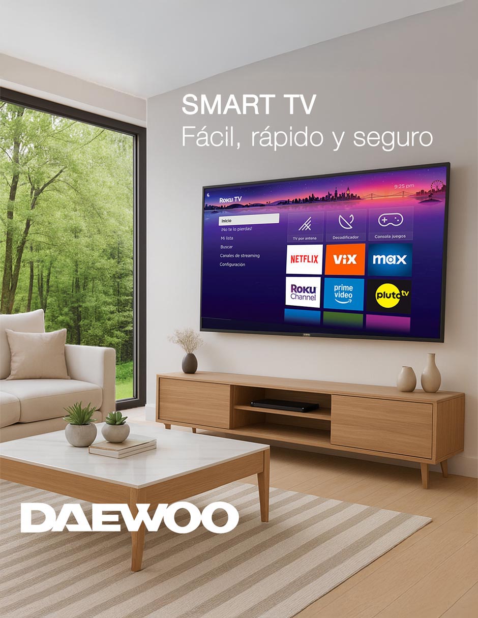 Pantalla Smart TV LED de 32 pulgadas HD DAW32R con roku tv 6