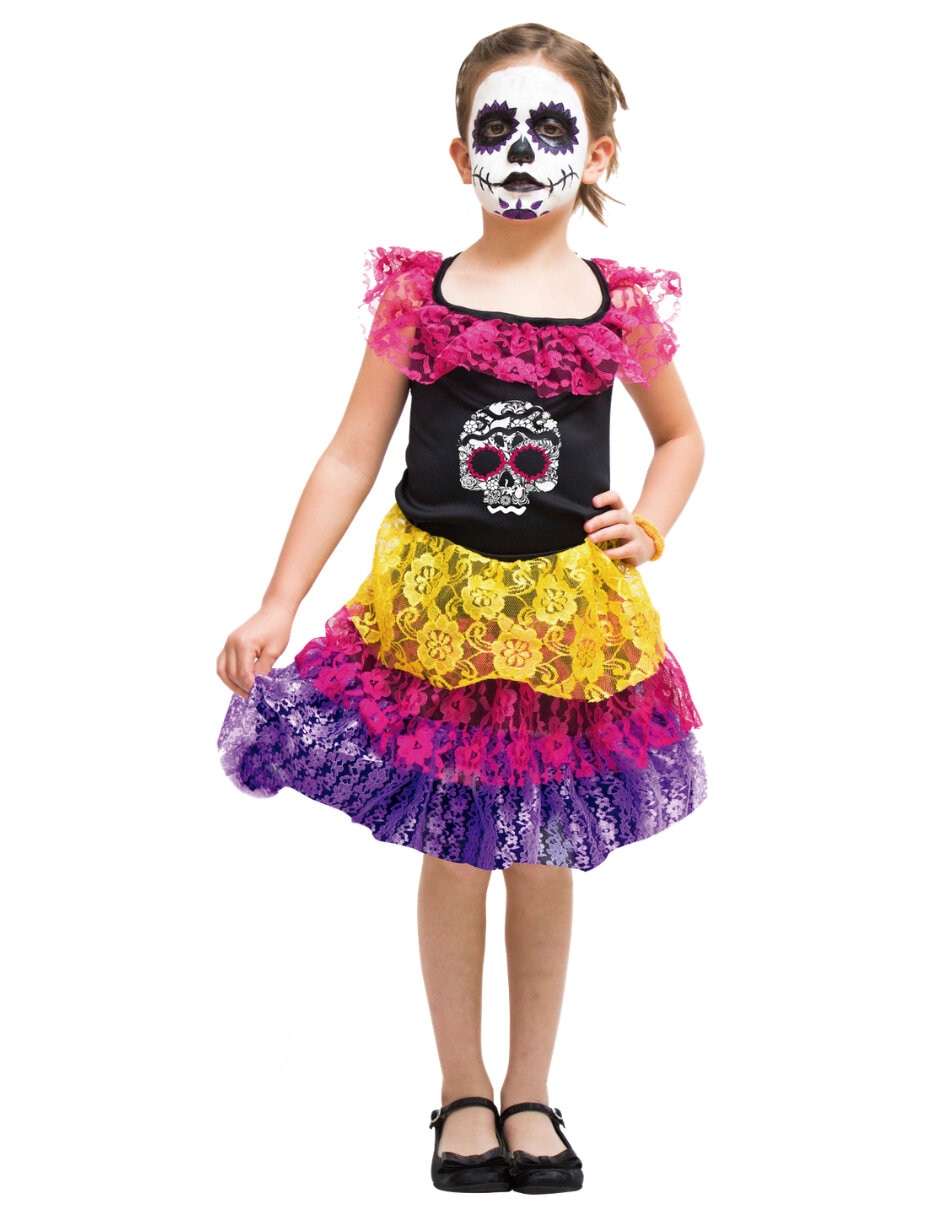 Disfraz Catrinas de Calavera para niña Disfraz Catrinas de Calavera para niña