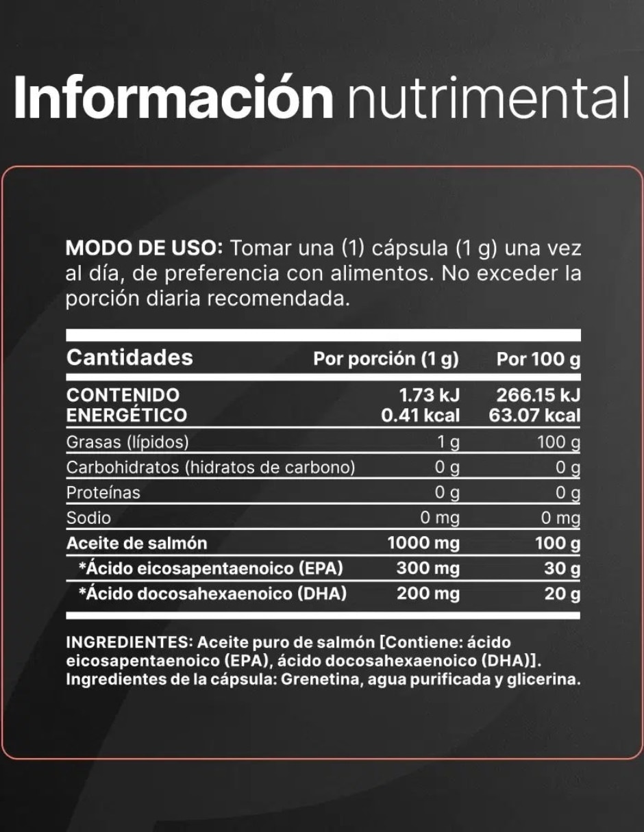 Omega 3 Salmon Oil Gourmet con aceite de salmón de 360 cápsulas