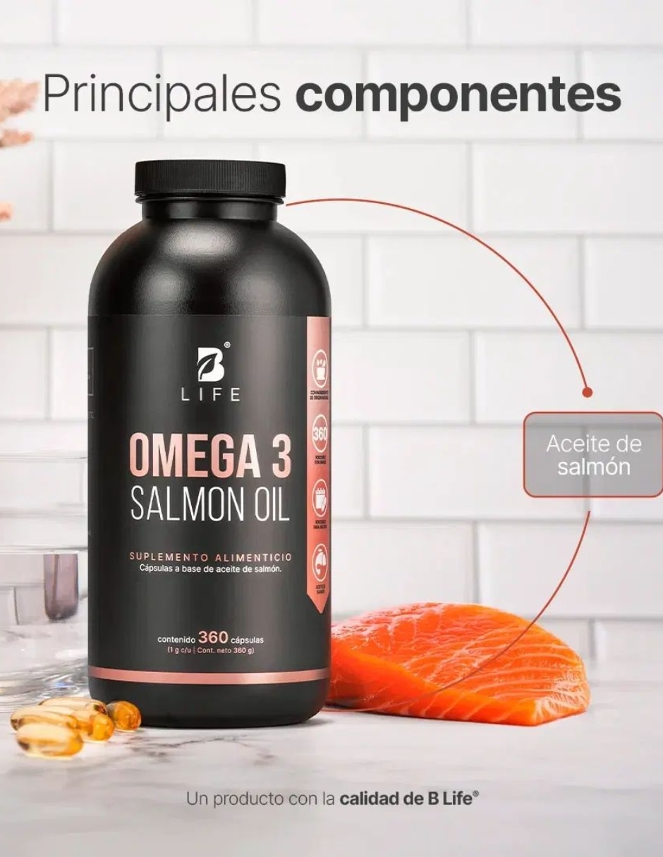 Omega 3 Salmon Oil Gourmet con aceite de salmón de 360 cápsulas