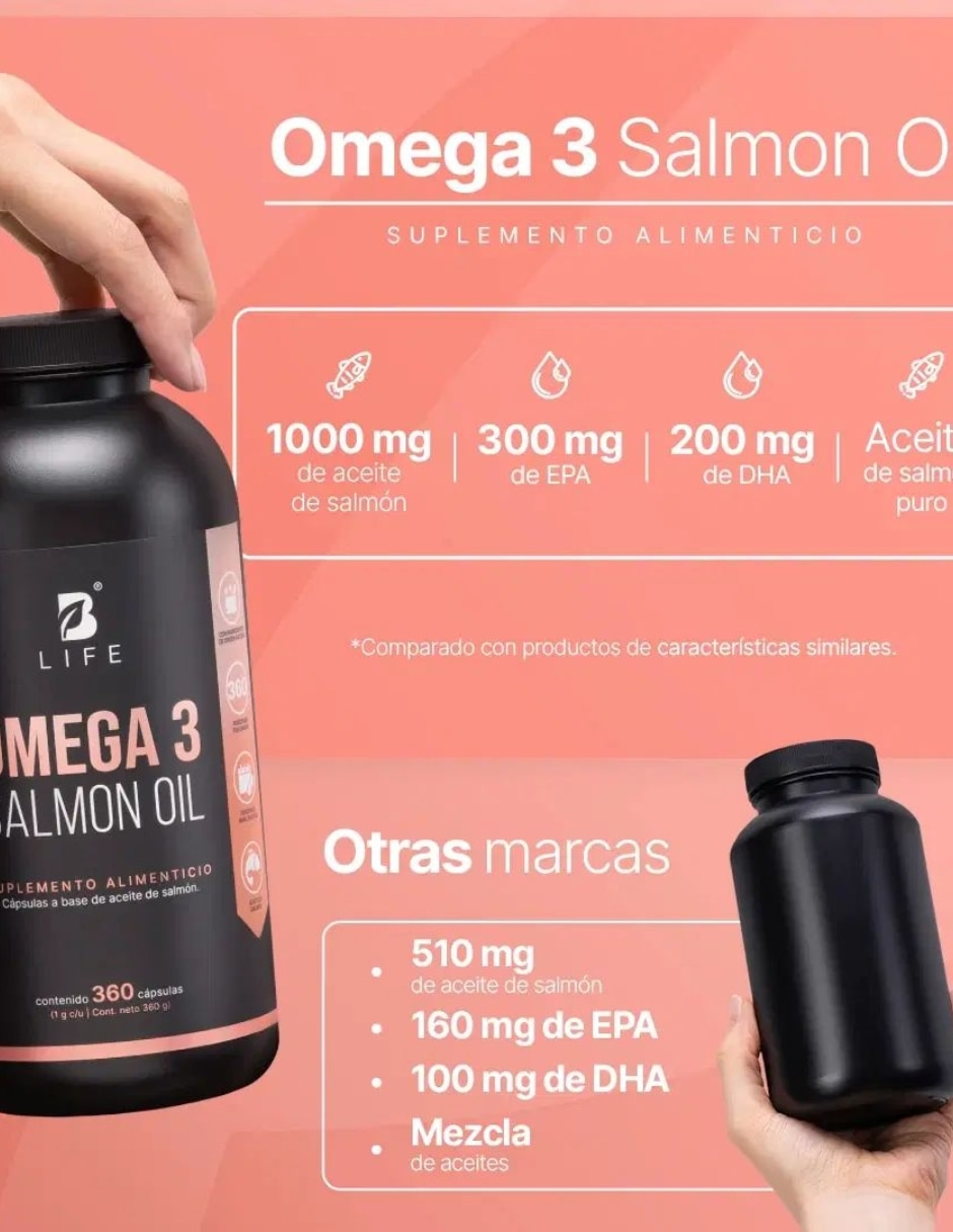 Omega 3 Salmon Oil Gourmet con aceite de salmón de 360 cápsulas